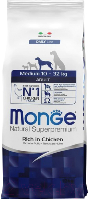 Сухой корм для собак Monge Daily Line Medium с курицей (12кг)