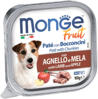 Влажный корм для собак Monge Fruit с ягненком и яблоком, ламистер (100г) - 