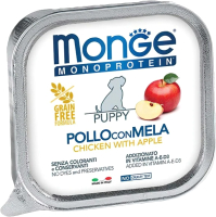 Влажный корм для собак Monge Monoprotein Fruits с курицей, яблокок и ламистер (150г) - 