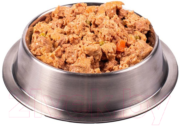 Влажный корм для собак Monge Fresh Chunks In Loaf Puppy мясной рулет с телятиной и овощами (400г) — фото 2