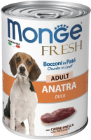 Влажный корм для собак Monge Fresh Chunks in Loaf мясной рулет с уткой (400г) - 