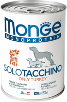 Влажный корм для собак Monge Monoprotein с индейкой (400г) - 