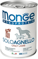 Влажный корм для собак Monge Monoprotein с ягненком (400г) - 