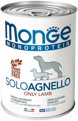 Влажный корм для собак Monge Monoprotein с ягненком (400г)