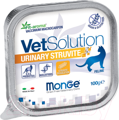 Влажный корм для кошек Monge Vet Solution Urinary Struvite (100г)