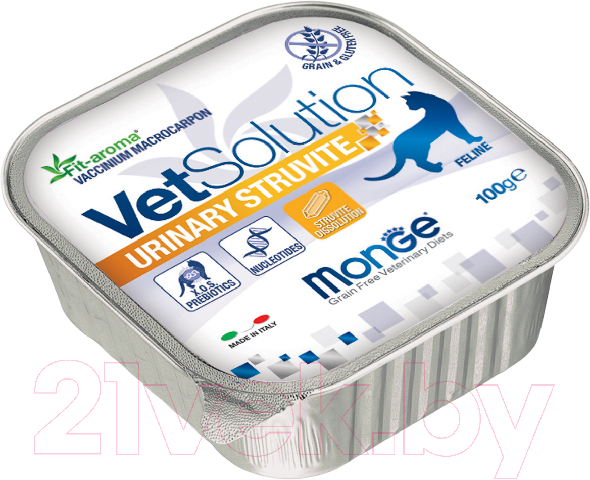 Влажный ветеринарный корм для кошек Monge Vet Solution Urinary Struvite (100г) — фото 2