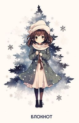 Блокнот Эксмо Аниме. Новогодний / 9785041916060 (64л, белый) - 