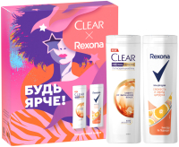 Набор косметики для тела и волос Rexona Clear Women 2023 Шампунь 200мл+Гель для душа 200мл - 