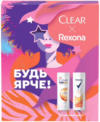 Набор косметики для тела и волос Rexona Clear Women 2023 Шампунь 200мл+Гель для душа 200мл