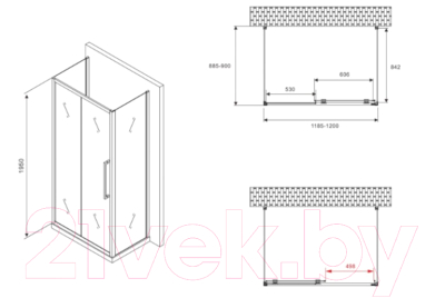 Купить Душевой уголок Abber Schwarzer Diamant AG30120BMH-S90BM-S90BM в Витебске