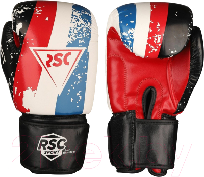 Боксерские перчатки Indigo HIT PU  SB-01-146 (р.10, белый/красный/синий)