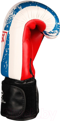 Боксерские перчатки Indigo HIT PU SB-01-146 (р.12, белый/красный/синий)