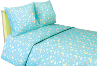 Комплект постельный для малышей Акварелька Спокойной ночи №100 (бязь, голубой) - 