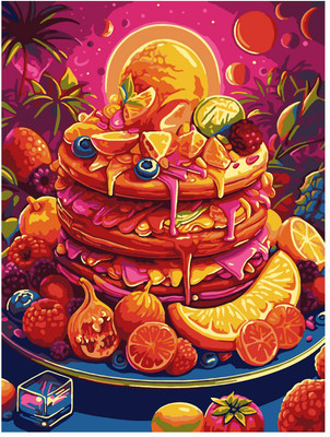 

Картина по номерам, Фруктовый торт / Кпн-293