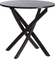 Обеденный стол Tetchair Manzana 80x80x75 (мрамор черный/черный) - 