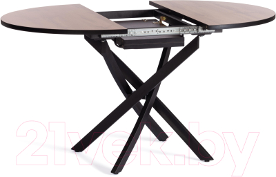 Обеденный стол Tetchair Manzana 100x100+30x75 (дуб вотан/черный)