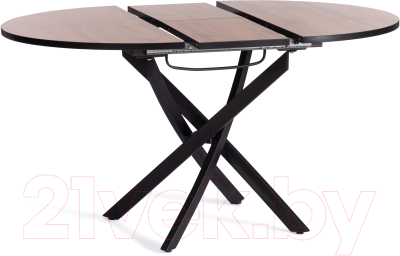 Обеденный стол Tetchair Manzana 100x100+30x75 (дуб вотан/черный)