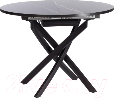 Изображение товара Обеденный стол Tetchair Manzana 100x100+30x75 (мрамор черный/черный)