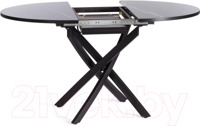 Изображение товара Обеденный стол Tetchair Manzana 100x100+30x75 (мрамор черный/черный)