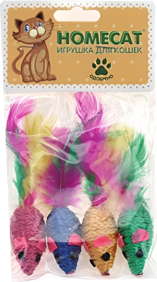 

Набор игрушек для кошек, Мышки веревочные / 72353