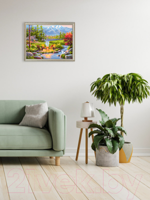 Изображение товара Картина по номерам БЕЛОСНЕЖКА Вечер у костра / 1122-AS