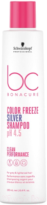 Оттеночный шампунь для волос Schwarzkopf Professional Bonacure Color Freeze серебристый оттенок ( 250мл)