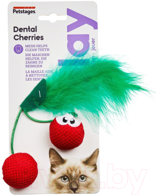 Игрушка для кошек Petstages Dental Вишни с кошачьей мятой / 67833