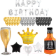 Набор воздушных шаров Brauberg Happy Birthday / 591898 (52шт, серебристый/золото/черный) - 