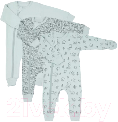 Изображение товара Набор комбинезонов для малышей MOWbaby Birds / 1282 (Blue, р.56)