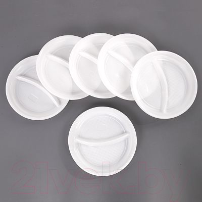 Набор одноразовых тарелок Laima Стандарт / 608768 (100шт, белый)