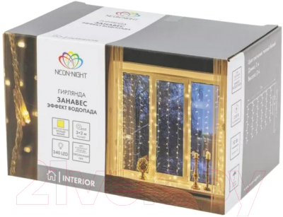 Изображение товара Световой занавес Neon-Night Дождь LED 235-006 (теплый белый)
