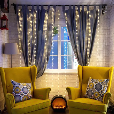 Изображение товара Световой занавес Neon-Night Дождь LED 235-006 (теплый белый)