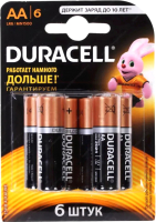 Комплект батареек Duracell LR6/MN1500/AA 6BL   - 