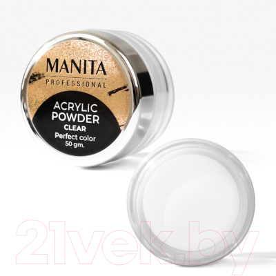 Акриловая пудра для ногтей Manita Professional Clear (50г)