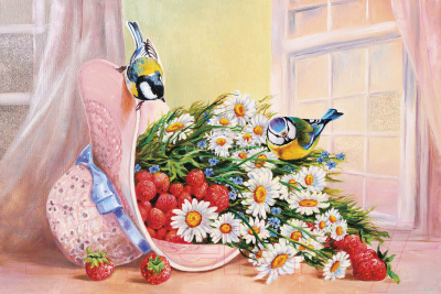 Набор для вышивания RadugaArt Цветы, ягоды и птицы 40x50 VS-0249