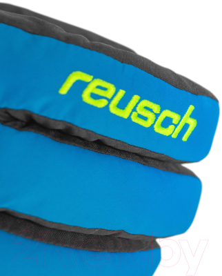 Перчатки лыжные Reusch Alan Junior / 6361115-7002 (р-р 4, Blck/Bril Blu/Safety Yell)