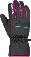 Перчатки лыжные Reusch Alan Junior / 6361115-7003 (р-р 3, Blck/Blck/Pink Glo) - 