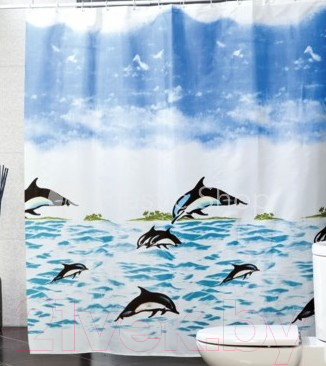 Шторка-занавеска для ванны Miranda Black Dolphin