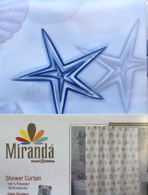 Шторка-занавеска для ванны Miranda Starfish Blue