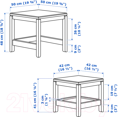 Комплект журнальных столиков Ikea Хавста 104.042.89