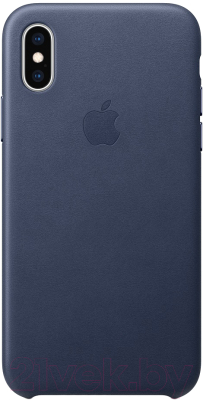 Чехол-накладка Apple Leather Case для iPhone XS Midnight Blue / MRWN2