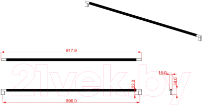 Ручка для мебели Cebi A1243 Striped PC27 (896мм, антрацит)