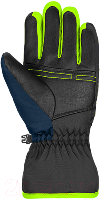 Перчатки лыжные Reusch Alan Junior / 6361115-7712 (р-р 3, Blck/Dres Blue/Neon Green)