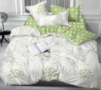 Комплект постельного белья LUXOR №90202 A/B (K) Семейный с наволочками 50x70 (салатовый/зеленый, сатин) - 