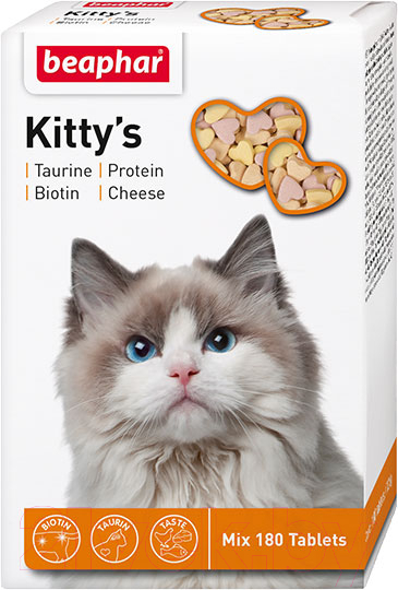 Кормовая добавка для животных Beaphar Kittys Mix 180 St / 12506 (180шт)