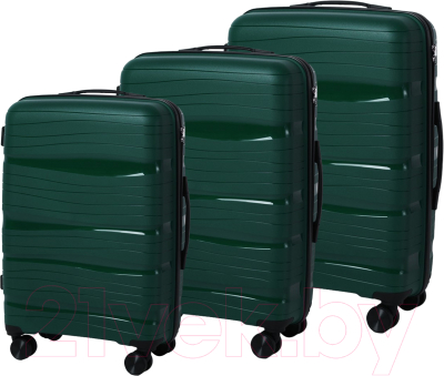 Набор чемоданов Pride РР-9802 (3шт, темно-зеленый)