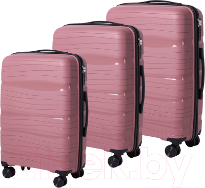 Набор чемоданов Pride РР-9802 (3шт, розовое золото)