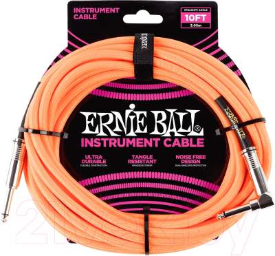 Кабель гитарный Ernie Ball P06079 (Neon Orange)