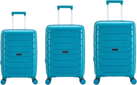 Набор чемоданов Mironpan 11191-2 (3шт, бирюзовый) - 