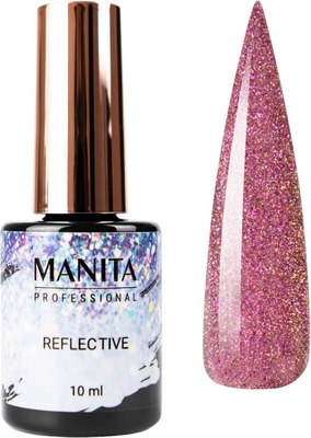 Гель-лак для ногтей Manita Professional Светоотражающий с хлопьями юки/Multichrome Reflective №01 (10мл) - 